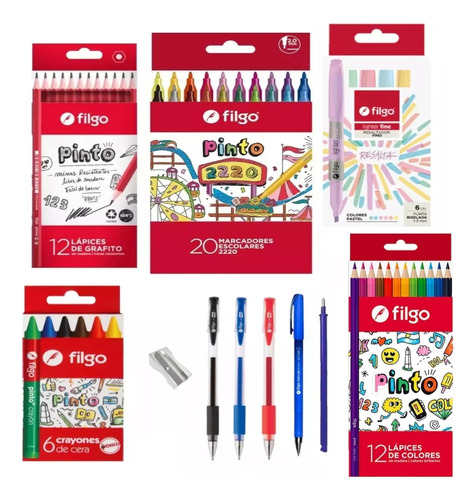 Set Útiles Escolares Primaria Secundaria Kit Completo Filgo