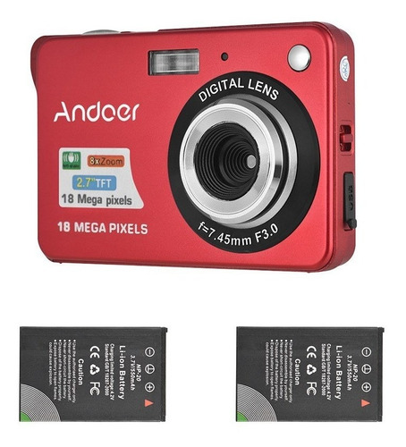 Cámara Digital Andoer Hd 720p 18m Con 2 Baterías