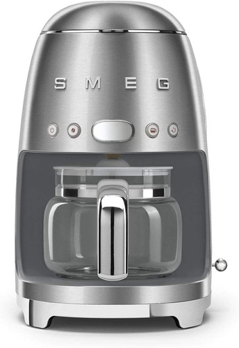 Cafetera Programable De 10 Tazas Tipo Retro Color Plata Smeg