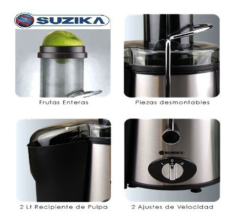 Juguera Extractor De Jugo Electrico Frutas Enteras Suzika Ej009 2 Litros