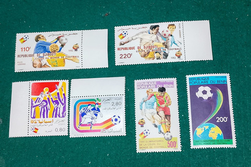 3 Series 2 Estampillas Mundial 82 ( Benin Argelia Djibouti)