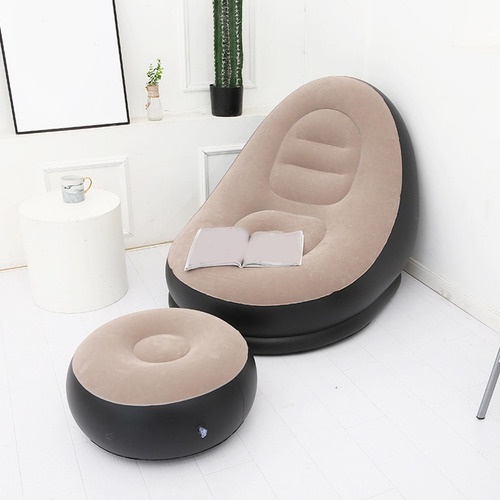 Sillón Inflable Para Descansar, Sofá Perezoso Con Taburete