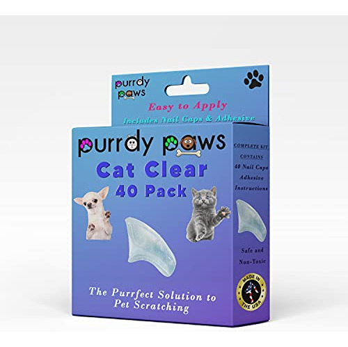 Capsulas Uñas Gato Purrdy Paws 40 Pzas. Transparentes