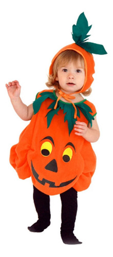 Halloween Niños Calabaza Sin Mangas Con Capucha Body Lindo