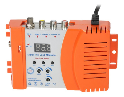 Modulador Rf Para Audio Y Video De Tv, Compacto, Naranja