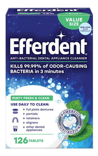 Limpiador De Dentadura Efferdent Anti-bacterial, , 1, 1