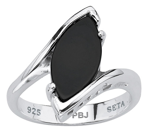 Palmbeach Jewelry - Anillo De Derivación De Ónix Negro Na.