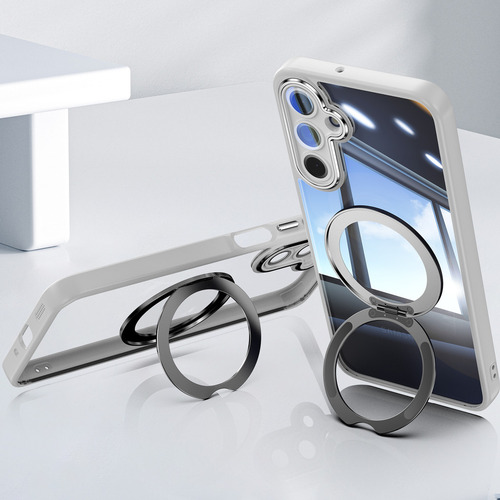 Funda Para Teléfono Samsung A56 A36 A26 A16 A06 5g 4g, Aleación De Aluminio, Protector De Lente Lte, Fuerte Anillo Giratorio Magnético Anticaída