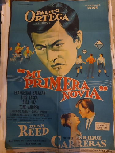 1 Antiguo Afiche De Cine Mi Primera Novia Palito Ortega 543 (Usado)