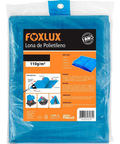 Lona De Polietileno Foxlux 7x5m Azul