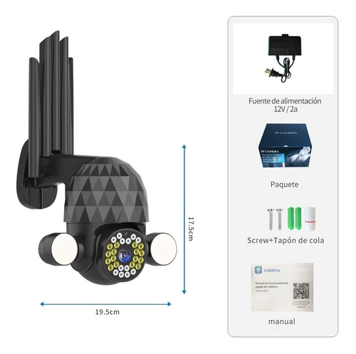 Imagen 2 de 8 de 3mp Cámara De Seguridad Decor Wifi Exterior Con Alarma