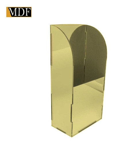 Porta Controle Acrilico Parede Mesa 1 Divisó 7x4x14 Colorido Cor Dourado