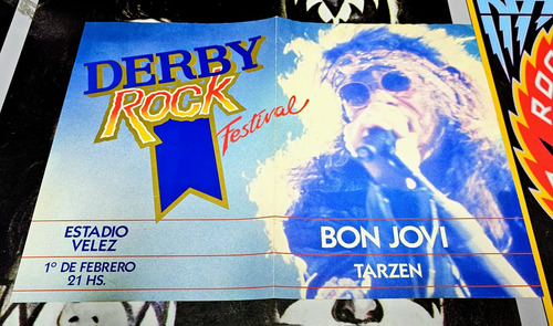 Bon Jovi Afiche Derby Rock Festival Velez 1990 Original 