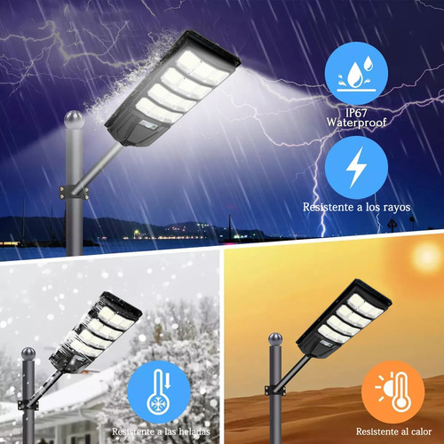 Lámpara Solar Exterior 288 Led Panel IP65 lmpermeable Sensor de Movimiento para Jardin Suburbano Garaje Alumbrado Luz