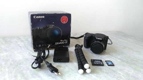 Câmera Canon Sx400is, 8gb + Mini Tripé + Carregador + Caixa
