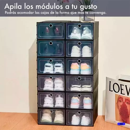 Set 12 Cajas Organizadoras Para Zapatos Apilables Multiusos