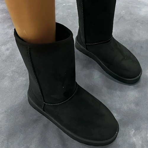 Cómodas Botas Medianas De Color Liso Top Snow Versatiles