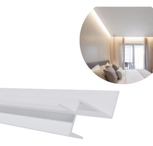 Perfil Aluminio Tabica P/ Fita De Led Drywall 3 Metros