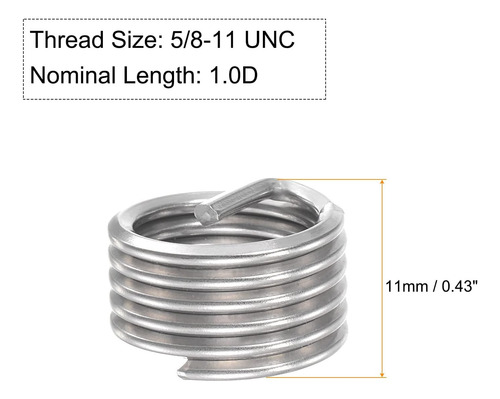 Insertos De Rosca De Acero Inoxidable 304 5/8-11 Unc 5 Pcs