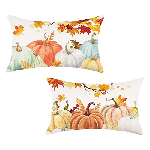 Fundas De Almohadas De Calabaza De Otoño De Onway Xj3q7