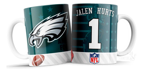 Taza Personalizada Nfl Eagles Con Nombre Ideal Regalo