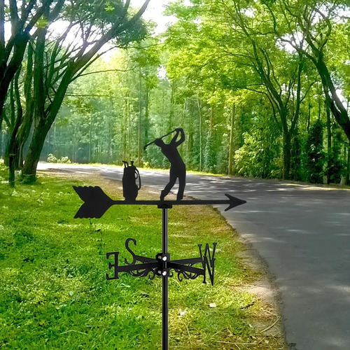 Estaca De Arte Del Hierro Forjado Para Golf, Veleta