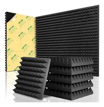 Comprar 12 Paneles Acústicos Autoadhesivos 50x50x5cm Negro Espuma Acústica de Alta Densidad Panel Acústico de Pared para Estudio en Casa Ideal para Estudio Teatro en Casa y Cuarto de Grabación