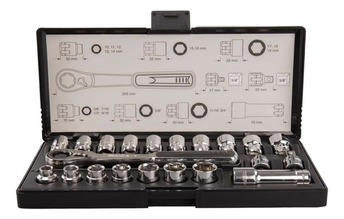 Set Dados Y Matraca Milimetrico Y Std 21 Pza Makita B65604