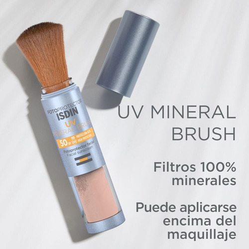 Fotoprotector Facial Fps 50+ Isdin Uv Mineral Brush Brocha +