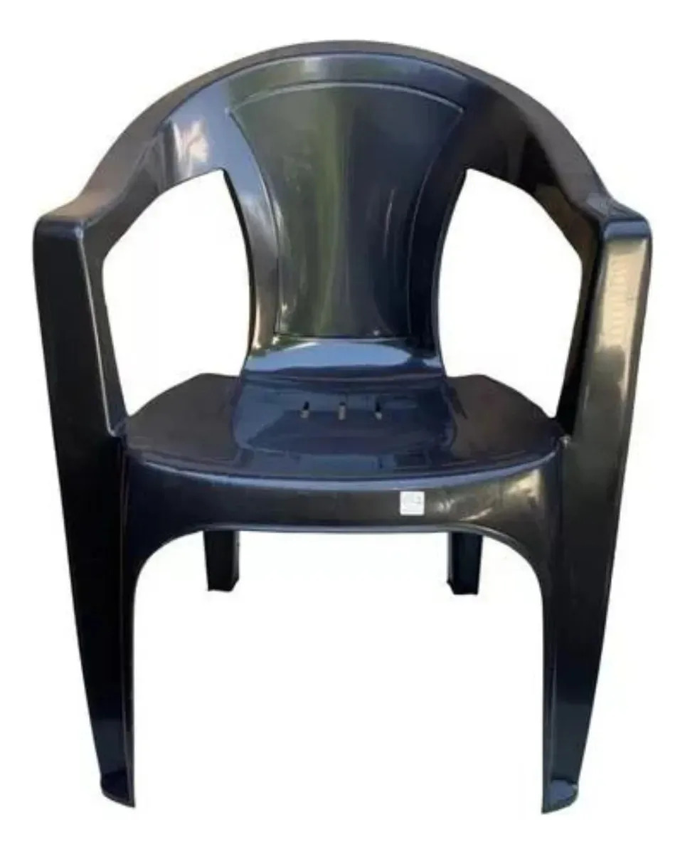 Kit C/10 Cadeira Bistro Com Braço Bar 182kg Resistente Firme Cor Preto Lisa