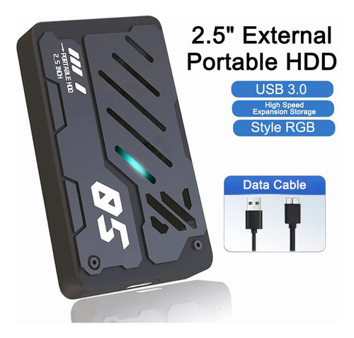 Portátil Tipo C 500gb Armazenamento Expandido Disco Rígido Disco Rígido Externo Usb 3.0 Portátil, 2.5 Rgb Polegadas Para Windows,linux,mac Outros, Compatível Com Computador Videogames Ps4 Xbox Jogos