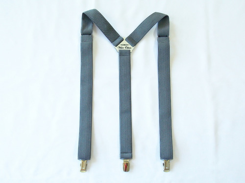 Tirador Pantalón Suspenders Pinza Madison Gris Med Plata 3cm