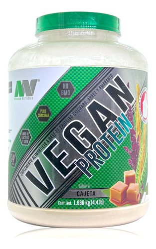 Proteina Hydrotein Vegan Cajeta 1.996 Kg (4.4 Lb) Advance Nu