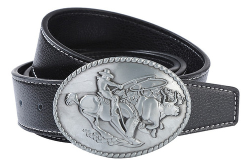 Cinturón De Cuero Occidental Vaquero Con Hebilla