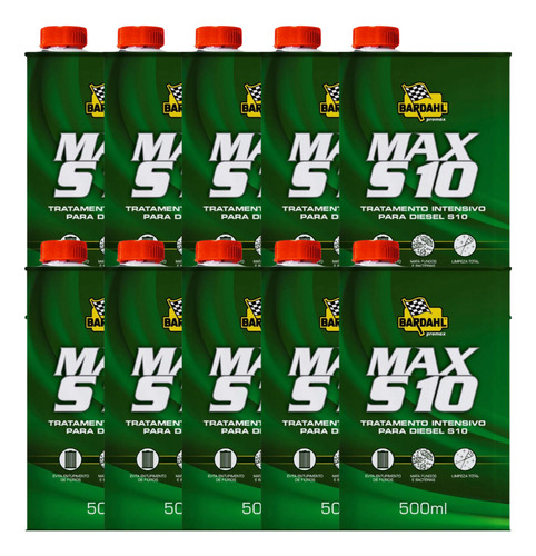 Kit 10 Bardhal Max S10 Para Motores A Diesel 500ml Combust