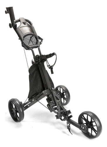 Carro Golf De 3 Ruedas Buddy Pro3 Manual Carrito Aluminio Color Negro