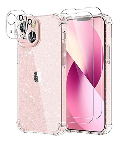 Kswous Sparkly Glitter Clear Case Para iPhone 13 Mini 5.4 Pu