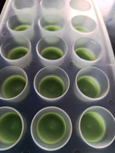 Cubetera Silicona Plástico 18 Hielos Redondos Freezer Cocina Verde