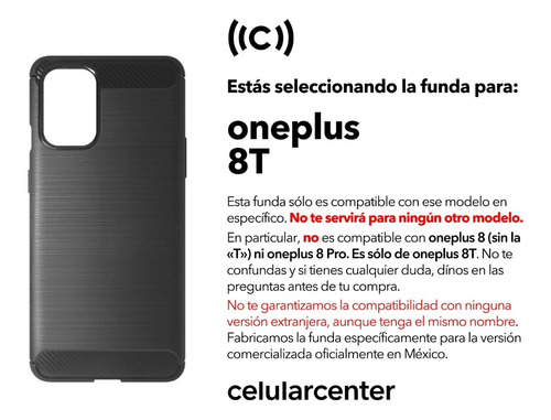 Funda Premium Oneplus 8t Case Protector Carbono One Plus 1+