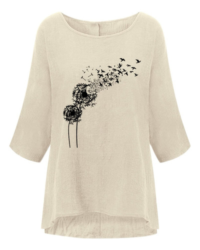 Blusa De Playa Holgada De Algodón De Talla Grande Para Mujer