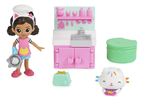 Gabby's Dollhouse, Lunch And Munch Kitchen Set Con 2 Figuras