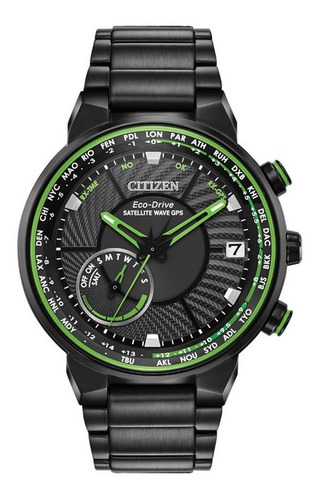 Cc3035-50e Reloj Citizen Eco Drive Hombre Negro/verde