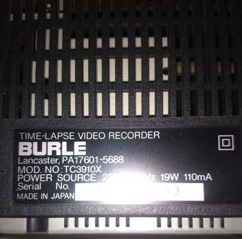Grabadora Time Lapse Recoder Burle Vhs 2 Canales