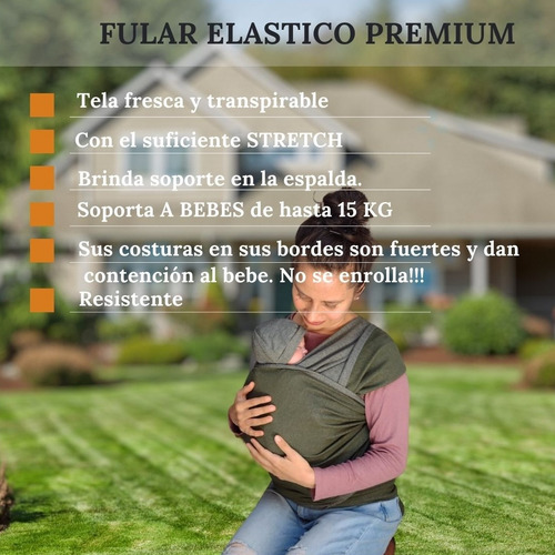 Fular Rebozo Para Bebes Elástico Ergonómico+ Gorrito+ Verde