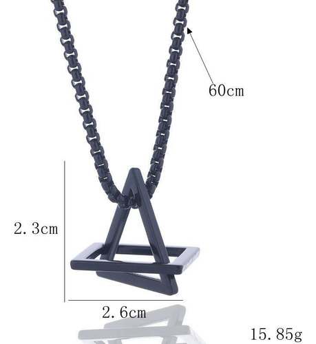 Collar De Triángulo Cuadrado Geométrico Para Pareja, Hombre
