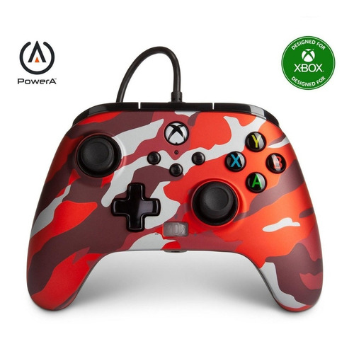 Control Powera Enhanced Wired - Red Camo Xbox Sx|s - Sniper