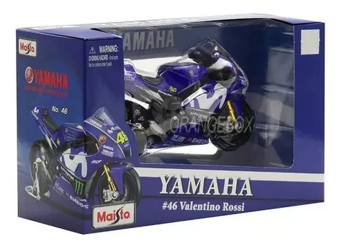 Miniatura moto de corrida Yamaha GO YZR-M1 GP Maisto motinha metal