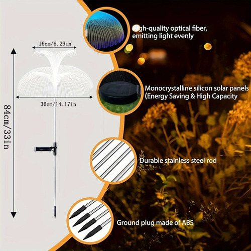 Luces Led Solares Para Medusas, 1 Unidad, Para Exteriores, J