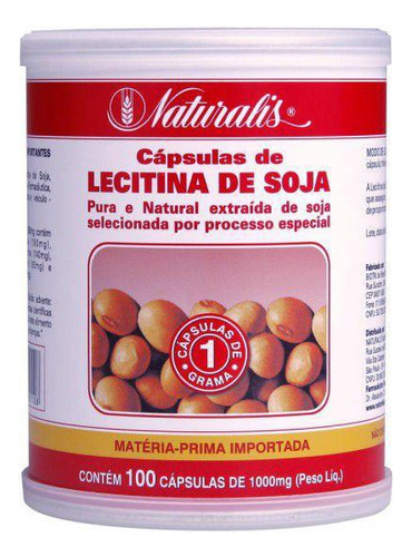 Lecitina De Soja 1000mg 100 Cápsulas Naturalis