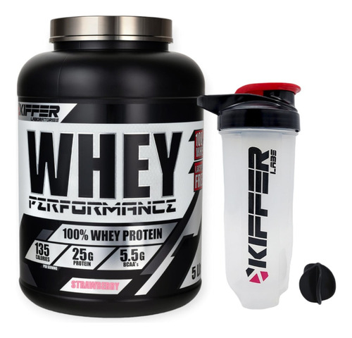 Pack Proteina Whey Perfomance 5lb Stramberry + Shaker Kiffer